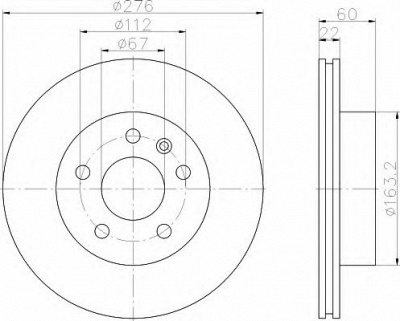 HELLA 8dd355104521 -  Тормозной диск