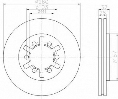 HELLA 8dd355104551 -  Тормозной диск