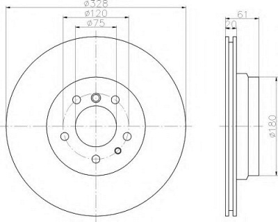 HELLA 8dd355104571 -  Тормозной диск
