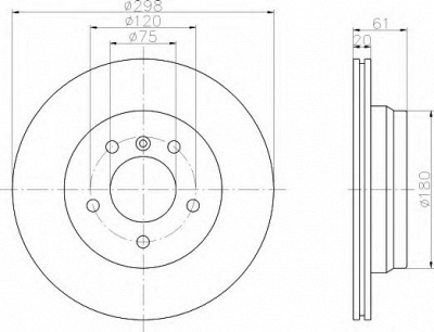 HELLA 8dd355104611 -  Тормозной диск