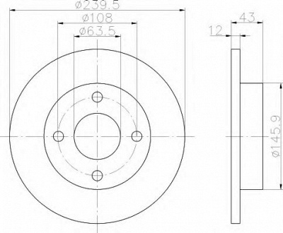 HELLA 8dd355104631 -  Тормозной диск