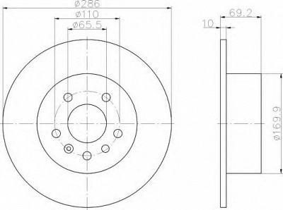 HELLA 8dd355104701 -  Тормозной диск