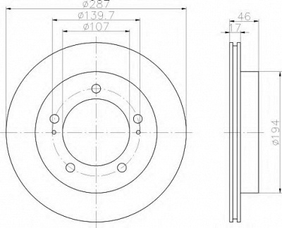 HELLA 8dd355104771 -  Тормозной диск