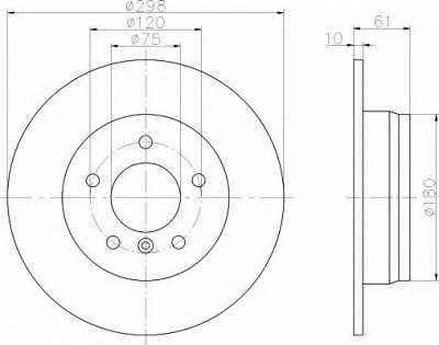 HELLA 8dd355104801 -  Тормозной диск