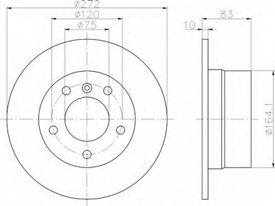 HELLA 8dd355104821 -  Тормозной диск