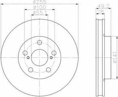 HELLA 8dd355104901 -  Тормозной диск