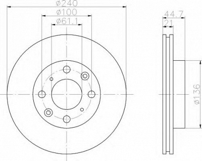HELLA 8dd355104941 -  Тормозной диск