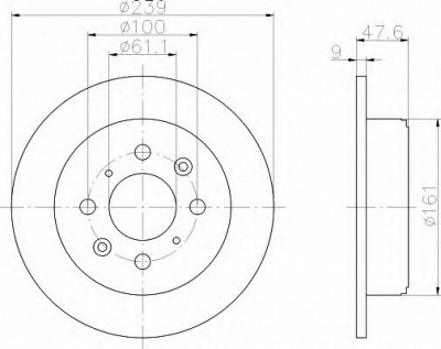 HELLA 8dd355104951 -  Тормозной диск
