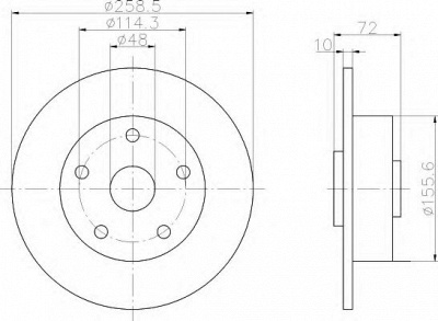 HELLA 8dd355105061 -  Тормозной диск