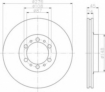 HELLA 8dd355105131 -  Тормозной диск