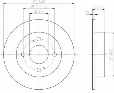 HELLA 8dd355105171 -  Тормозной диск