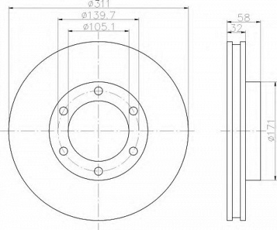 HELLA 8dd355105211 -  Тормозной диск