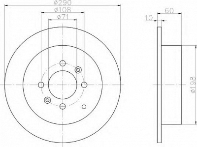 HELLA 8dd355105231 -  Тормозной диск