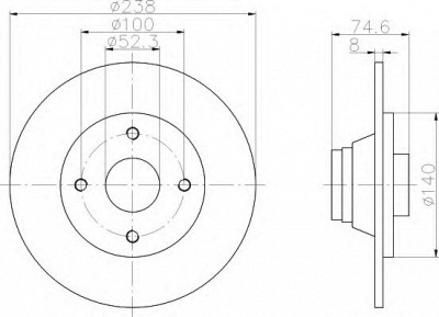 HELLA 8dd355105271 -  Тормозной диск