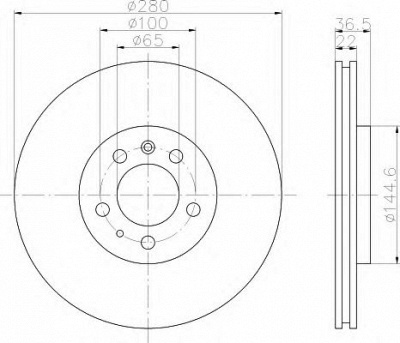 HELLA 8dd355105381 -  Тормозной диск