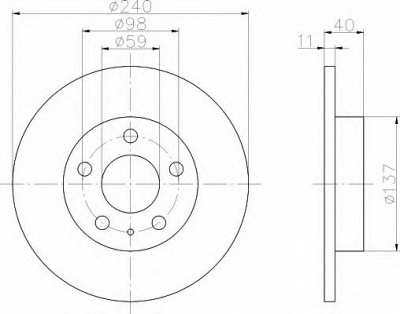 HELLA 8dd355105511 -  Тормозной диск