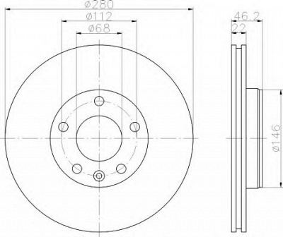 HELLA 8dd355105531 -  Тормозной диск