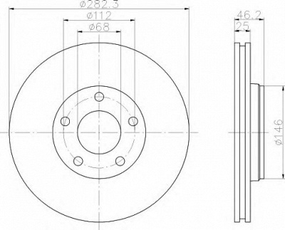 HELLA 8dd355105551 -  Тормозной диск