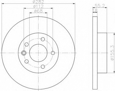 HELLA 8dd355105571 -  Тормозной диск
