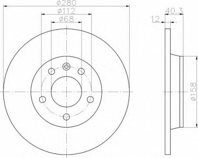 HELLA 8dd355105611 -  Тормозной диск