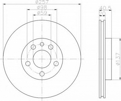 HELLA 8dd355105621 -  Тормозной диск