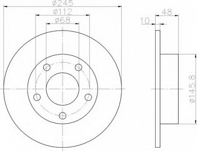 HELLA 8dd355105681 -  Тормозной диск