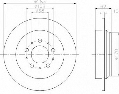 HELLA 8dd355105691 -  Тормозной диск