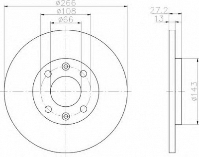 HELLA 8dd355105751 -  Тормозной диск