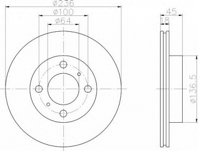HELLA 8dd355105771 -  Тормозной диск