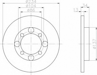 HELLA 8dd355105781 -  Тормозной диск