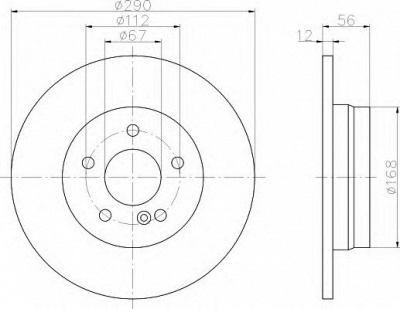 HELLA 8dd355105951 -  Тормозной диск