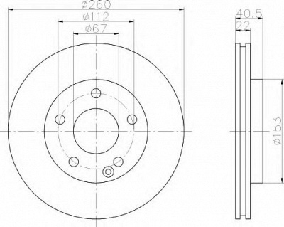 HELLA 8dd355105991 -  Тормозной диск