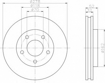 HELLA 8dd355106011 -  Тормозной диск