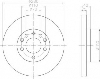 HELLA 8dd355106071 -  Тормозной диск