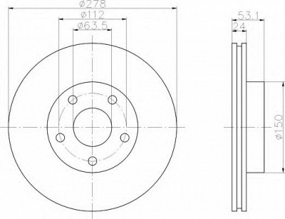 HELLA 8dd355106141 -  Тормозной диск