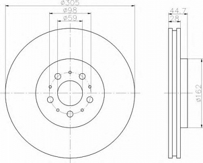 HELLA 8dd355106171 -  Тормозной диск
