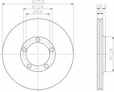 HELLA 8dd355106281 -  Тормозной диск
