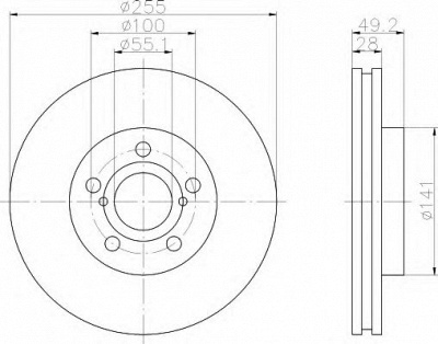 HELLA 8dd355106321 -  Тормозной диск