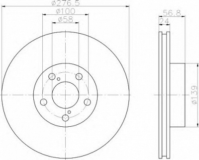 HELLA 8dd355106341 -  Тормозной диск
