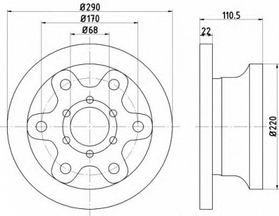 HELLA 8dd355106361 -  Тормозной диск