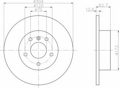 HELLA 8dd355106371 -  Тормозной диск