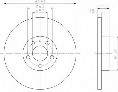 HELLA 8dd355106451 -  Тормозной диск