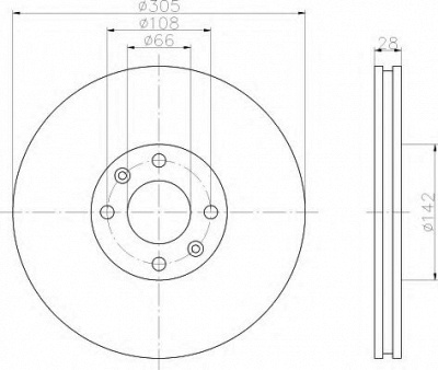 HELLA 8dd355106531 -  Тормозной диск