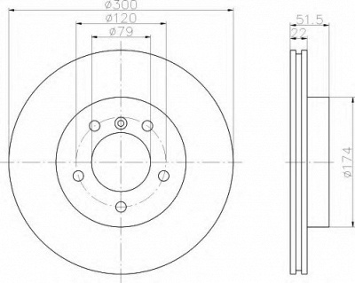HELLA 8dd355106551 -  Тормозной диск