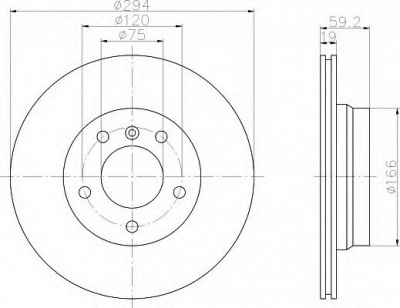 HELLA 8dd355106571 -  Тормозной диск