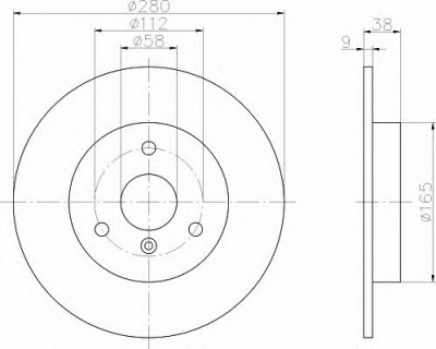 HELLA 8dd355106601 -  Тормозной диск