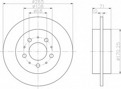 HELLA 8dd355106621 -  Тормозной диск