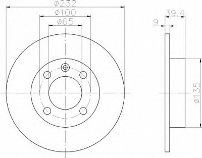 HELLA 8dd355106681 -  Тормозной диск