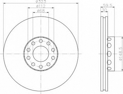 HELLA 8dd355106691 -  Тормозной диск