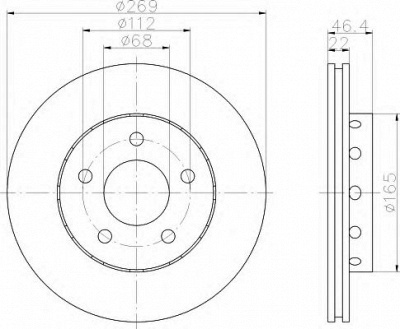 HELLA 8dd355106711 -  Тормозной диск